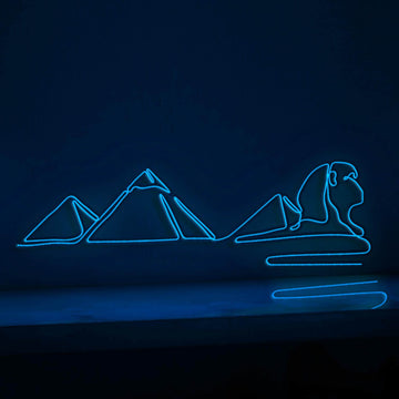 Egypt Great Pyramids Giza Travel EL Wire Wall Art for Adventure Travelers & Home Decor