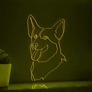 Welsh Corgi Pembroke Dog Lover EL Wire Animal Art for Pet-Friendly Homes & Bedroom Decor