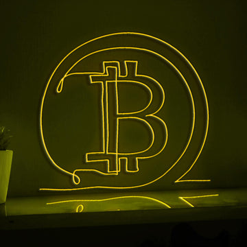 Bitcoin Cryptocurrency Modern EL Wire Wall Art for Office & Tech Enthusiast Decor