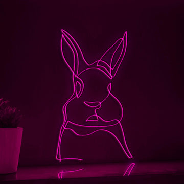 Cute Rabbit Adorable EL Wire Animal Wall Art for Nursery & Easter Decor - myneonup