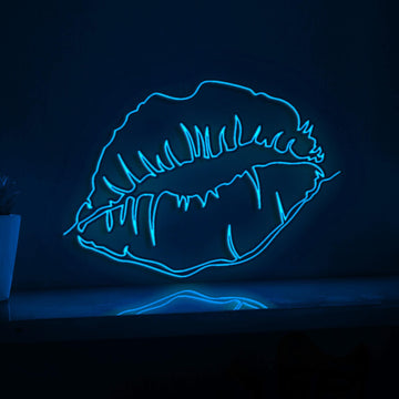Beautiful Woman Lips Makeup Handmade EL Wire Vanity Wall Art for Bedroom & Beauty Studio - myneonup