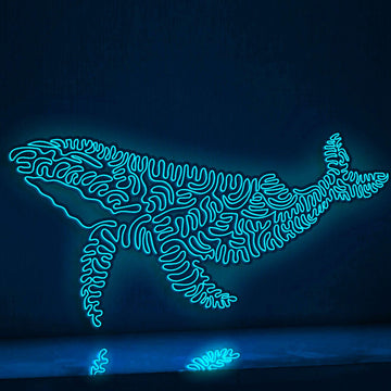 Whale One Line EL Wire Neon Sign - Intelligent Giant Light Decor - myneonup