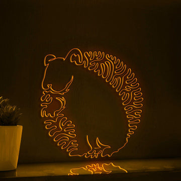Hamster One Line EL Wire Neon Sign - Hairy Pet Light Art, Abstract Art for Wall Decor - myneonup