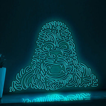 Gorilla One Line EL Neon - Robust Ape Wall Decor - myneonup
