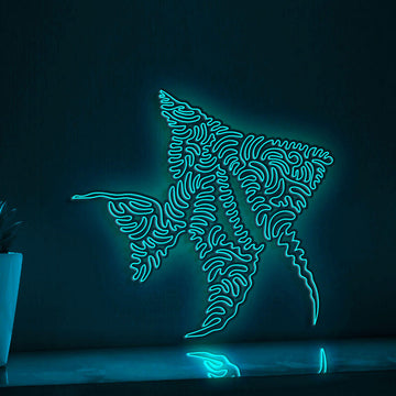 Angelfish One Line EL Wire Neon Sign - Ideal for Aquarium Lovers' Wall Decor - myneonup