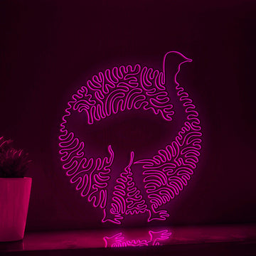 Ostrich One Line EL Wire Neon Sign - Skinny Leg Bird Decor - myneonup