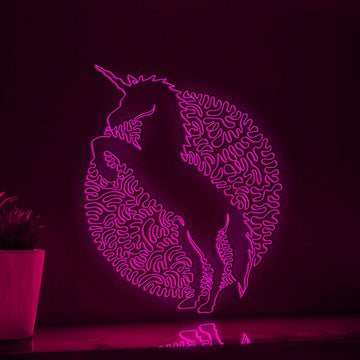 Unicorn One Line Art EL Wire Neon Sign - Mythical Creature Wall Decor - myneonup