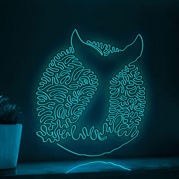 Whale Ambush One Line EL Wire Neon Sign - Ocean Giant Wall Art - myneonup