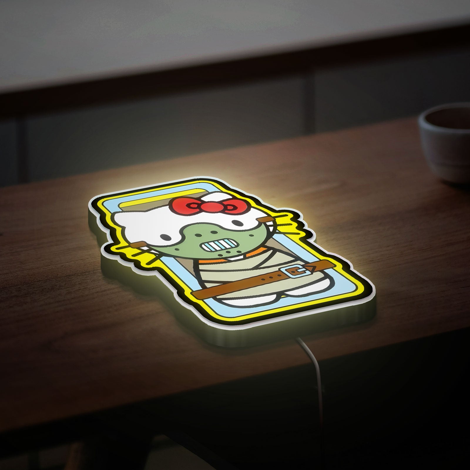 Hannibal Kitty Creepy Cute Night Light - Spooky Hello Kitty LED Lamp, Kawaii Horror Decor for Anime & Halloween Collectors 
