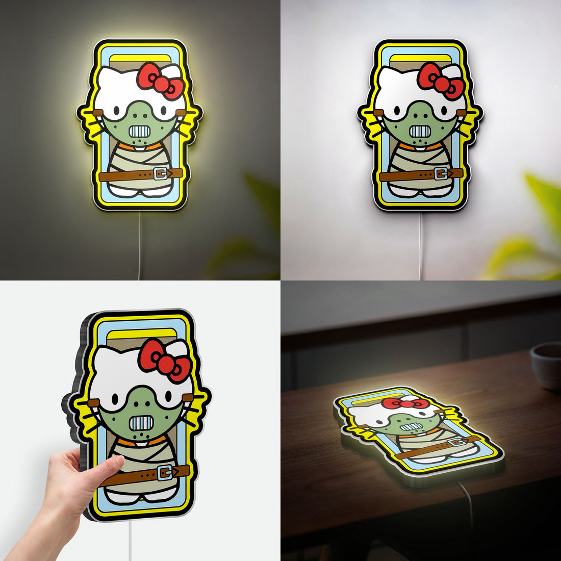 Hannibal Kitty Creepy Cute Night Light - Spooky Hello Kitty LED Lamp, Kawaii Horror Decor for Anime & Halloween Collectors 
