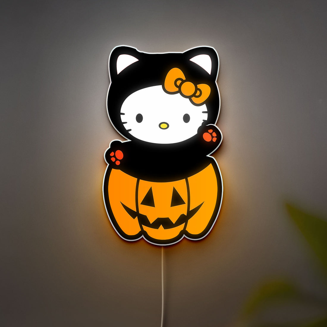 Hello Kitty Halloween 3D Light - Cute Pink Glow Decor, Kawaii Pumpkin Night Light, Sanrio Themed Gift for Kitty Fans
