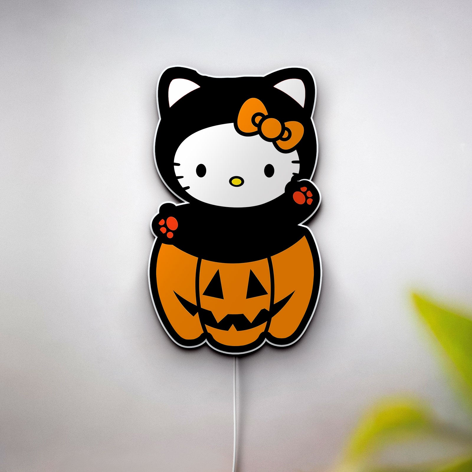 Hello Kitty Halloween 3D Light - Cute Pink Glow Decor, Kawaii Pumpkin Night Light, Sanrio Themed Gift for Kitty Fans
