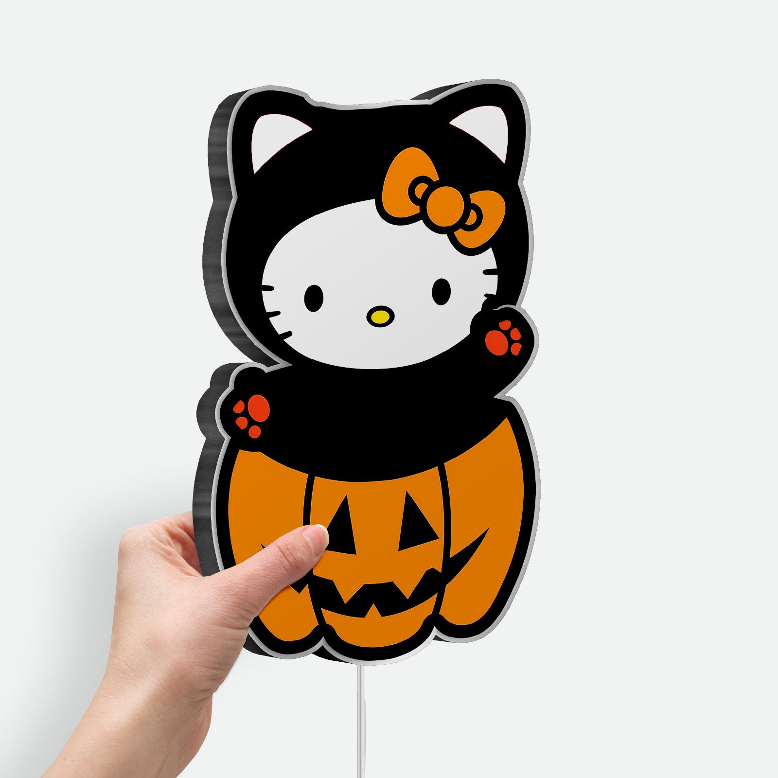 Hello Kitty Halloween 3D Light - Cute Pink Glow Decor, Kawaii Pumpkin Night Light, Sanrio Themed Gift for Kitty Fans
