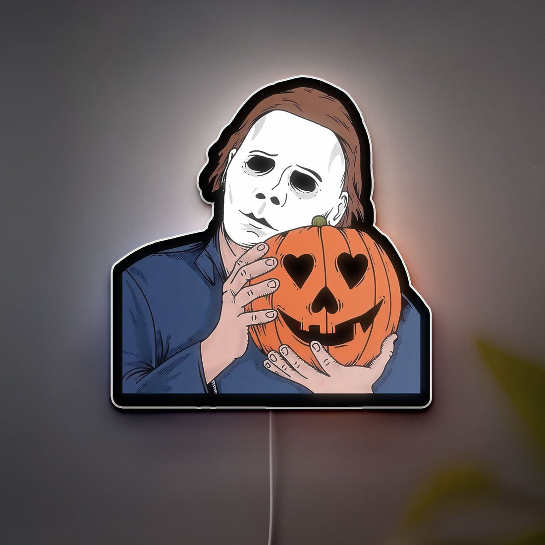 Michael Myers Halloween Light - Jack O'Lantern Horror LED Night Lamp, Scary Movie Decor for Slasher Film Fans 