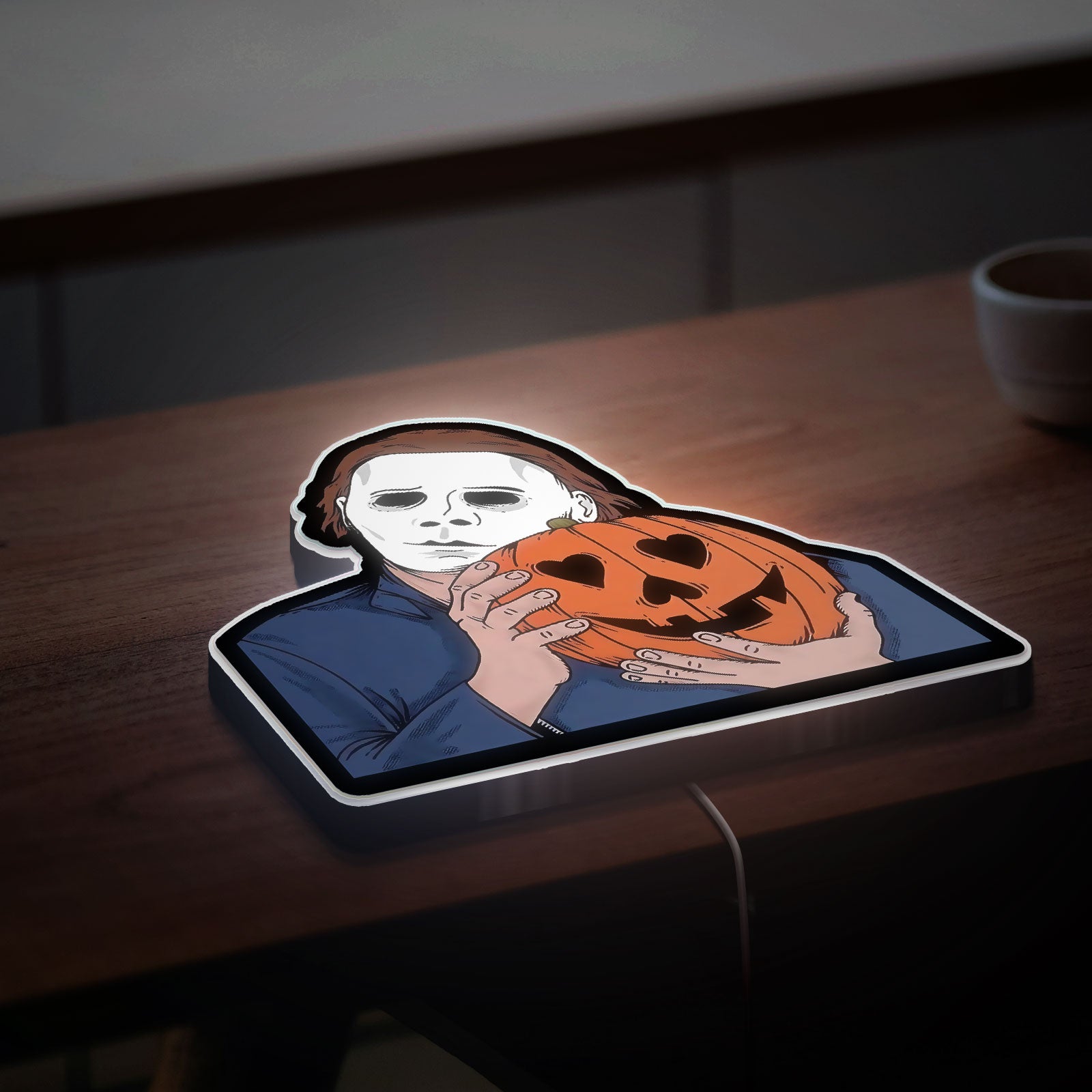 Michael Myers Halloween Light - Jack O'Lantern Horror LED Night Lamp, Scary Movie Decor for Slasher Film Fans 