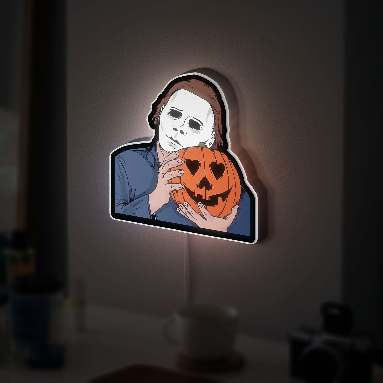 Michael Myers Halloween Light - Jack O'Lantern Horror LED Night Lamp, Scary Movie Decor for Slasher Film Fans 