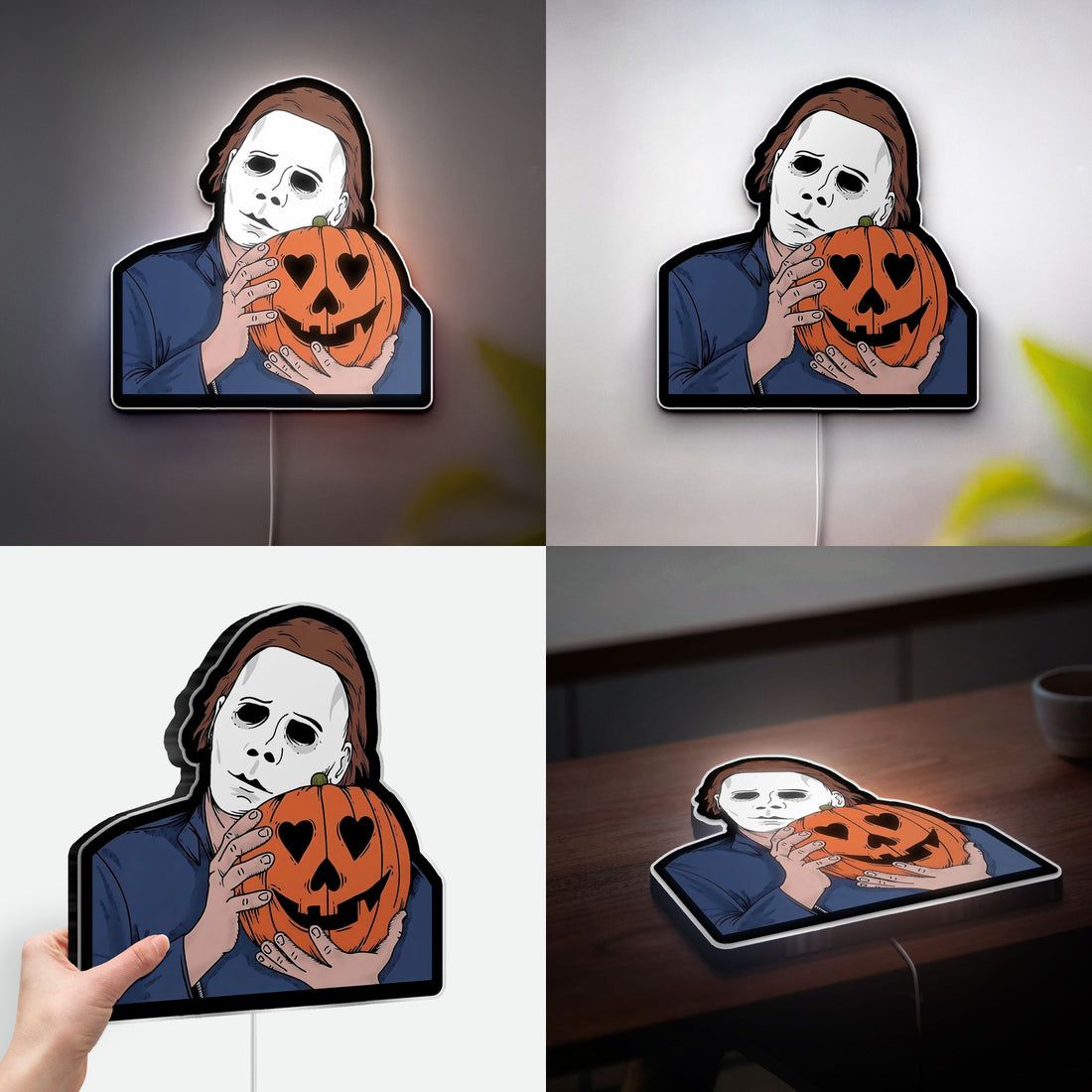 Michael Myers Halloween Light - Jack O'Lantern Horror LED Night Lamp, Scary Movie Decor for Slasher Film Fans 