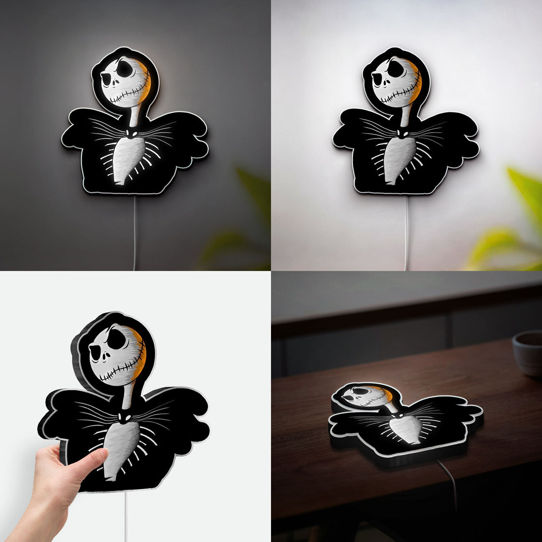Jack Skellington 3D Light Box - Nightmare Before Christmas LED Night Light, Spooky Cute Decor for Halloween & TNBC Fans
