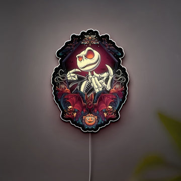 Jack Skellington Glow Light - Nightmare Before Christmas LED Decor, Spooky Halloween Night Lamp, Tim Burton Inspired Gift for Fans
