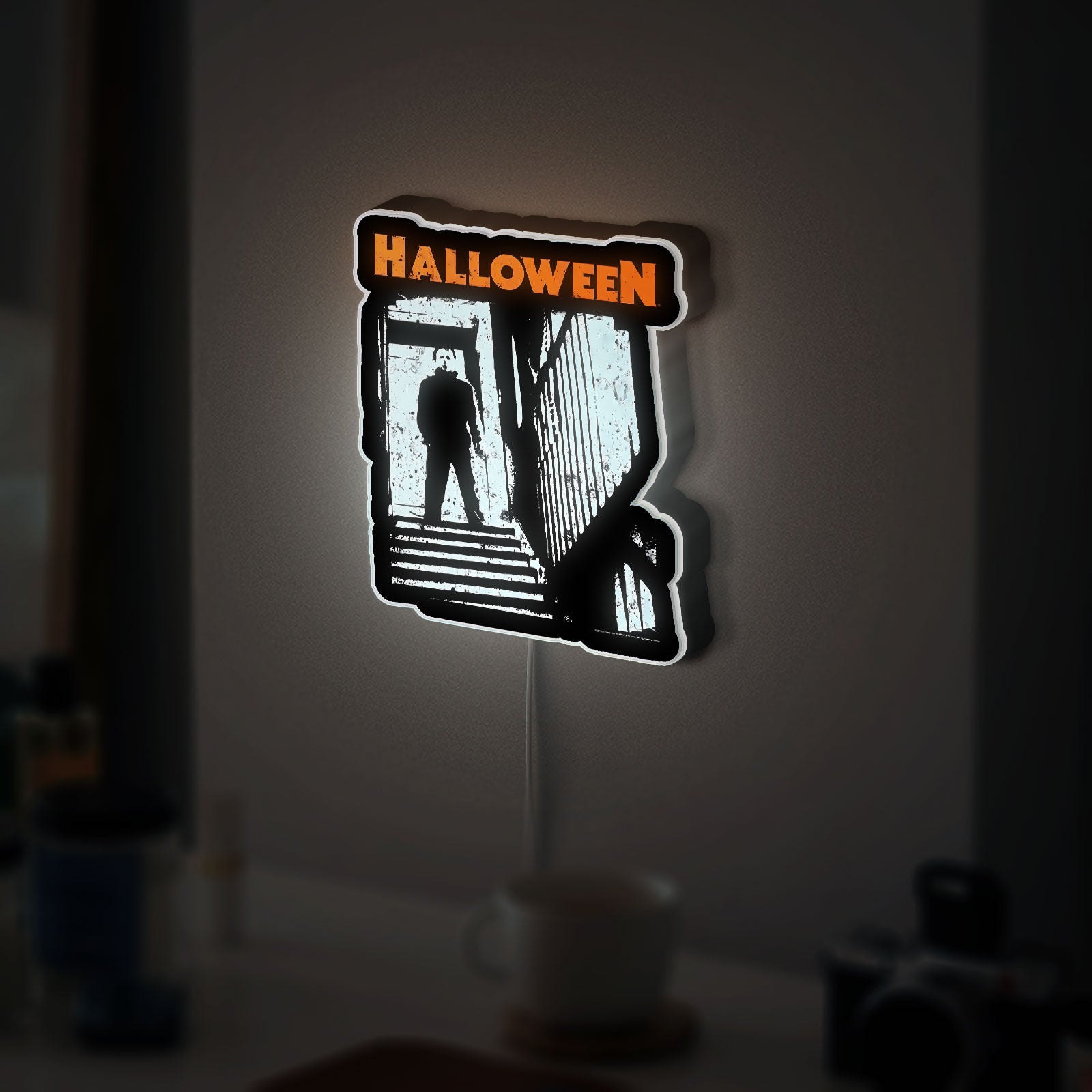 Michael Myers Halloween 3D Light - Horror Movie LED Night Lamp, Scary Stairs Scene Decor for Slasher Film Fans

