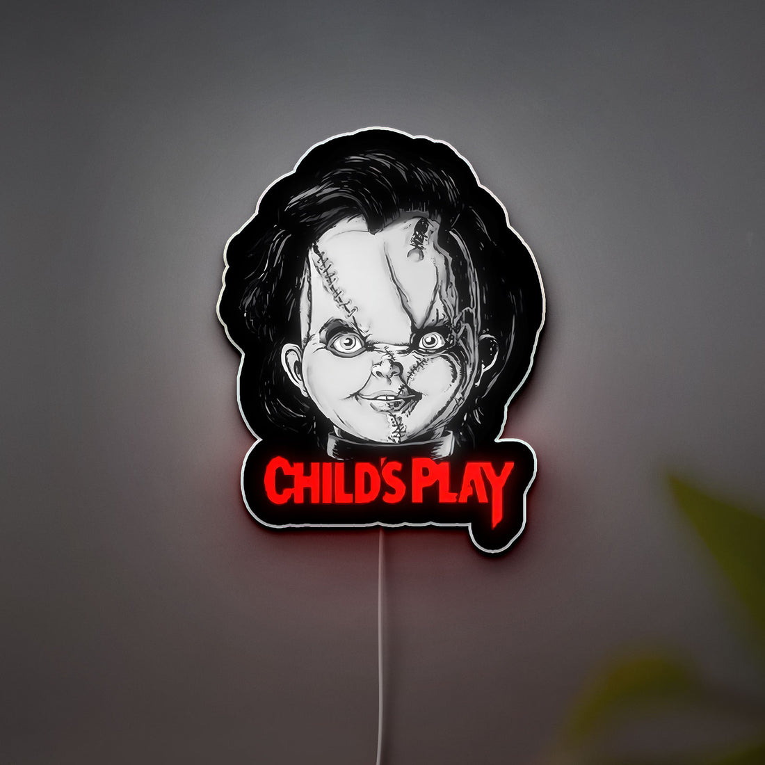 Chucky Horror Glow Light - Child's Play Night Lamp, Scary Movie LED Decor, Killer Doll Themed Gift for Horror Fans
