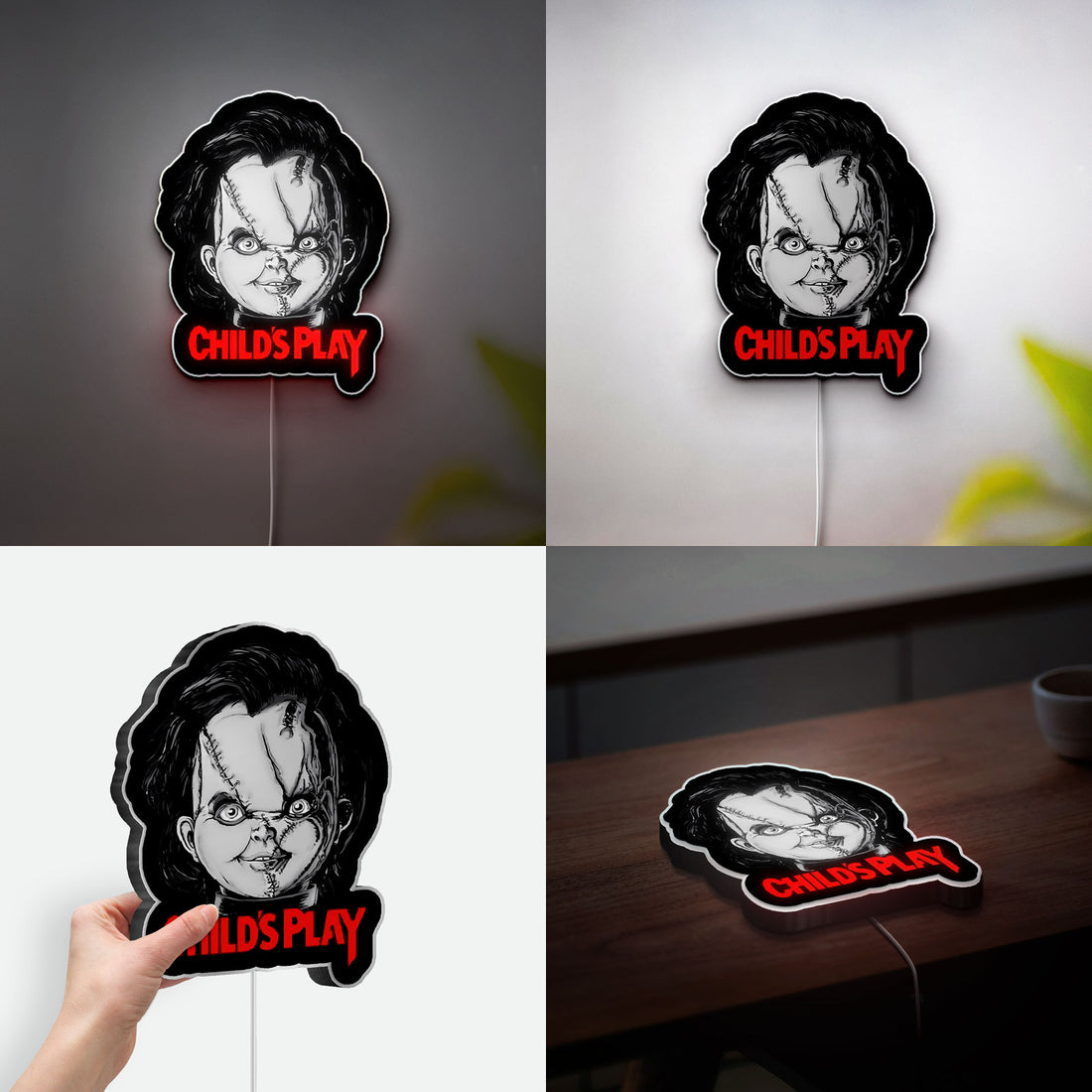 Chucky Horror Glow Light - Child's Play Night Lamp, Scary Movie LED Decor, Killer Doll Themed Gift for Horror Fans
