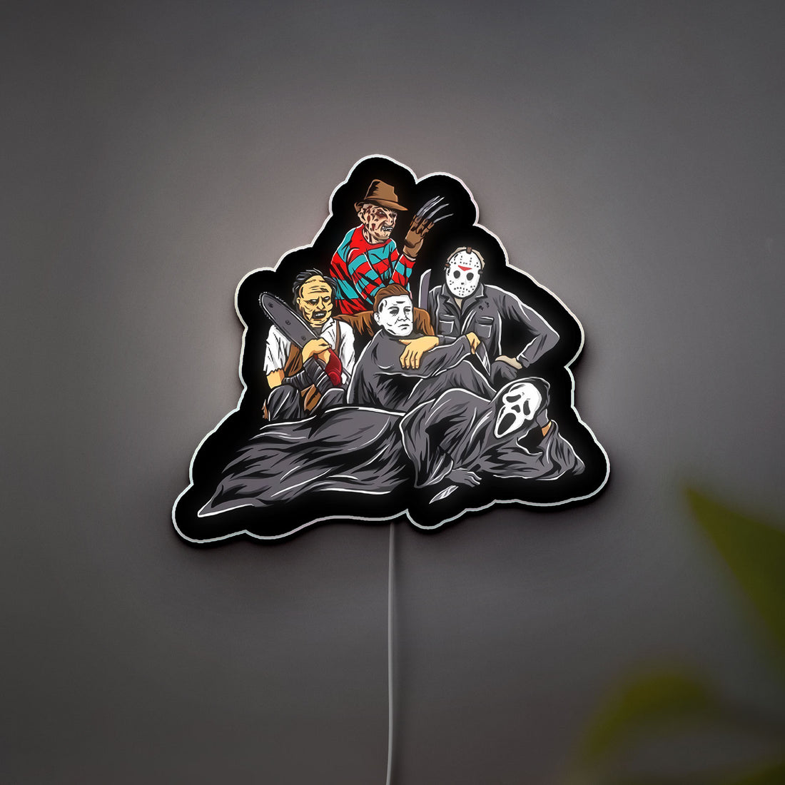 Halloween Horror Icons 3D Light Box - Michael Myers & Classic Scary Movie LED Night Light, Creepy Decor for Horror Fans
