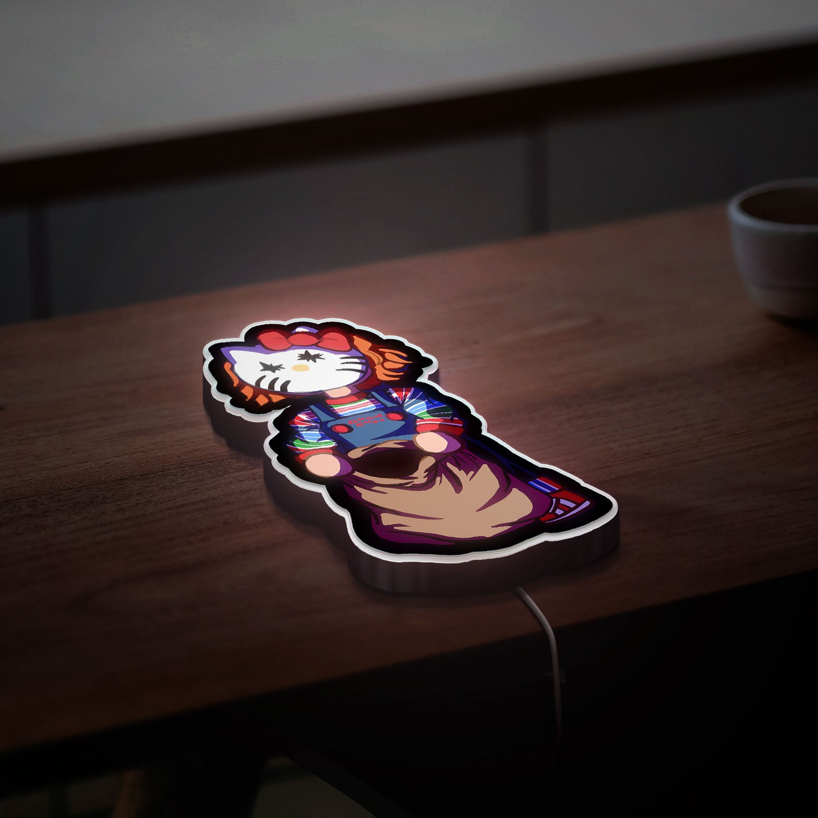 Horror Cartoon 3D Light Box - Creepy Cute LED Night Light, Kawaii Scary Decor for Anime & Halloween Fans 