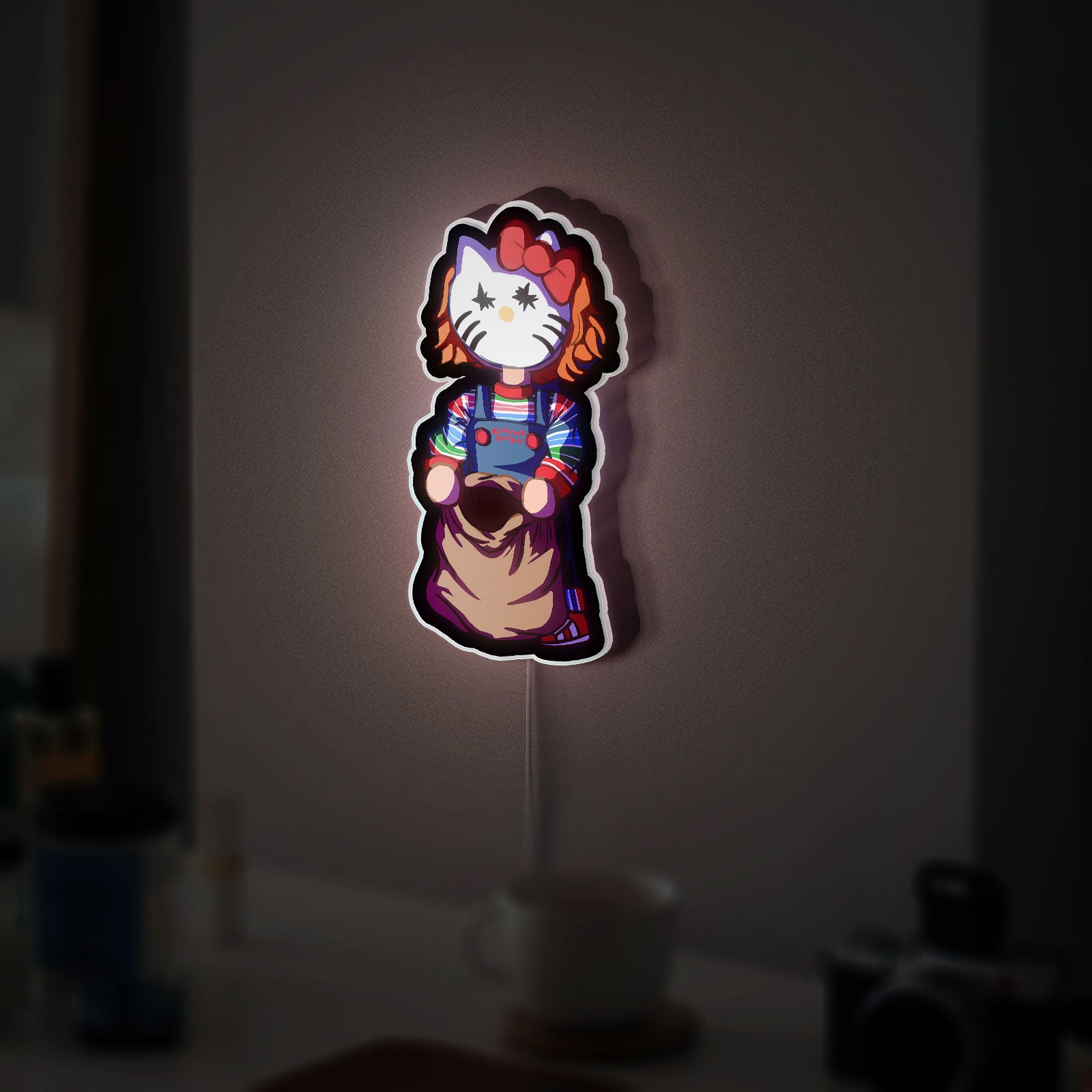 Horror Cartoon 3D Light Box - Creepy Cute LED Night Light, Kawaii Scary Decor for Anime & Halloween Fans 