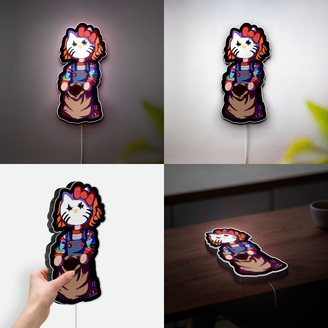 Horror Cartoon 3D Light Box - Creepy Cute LED Night Light, Kawaii Scary Decor for Anime & Halloween Fans 