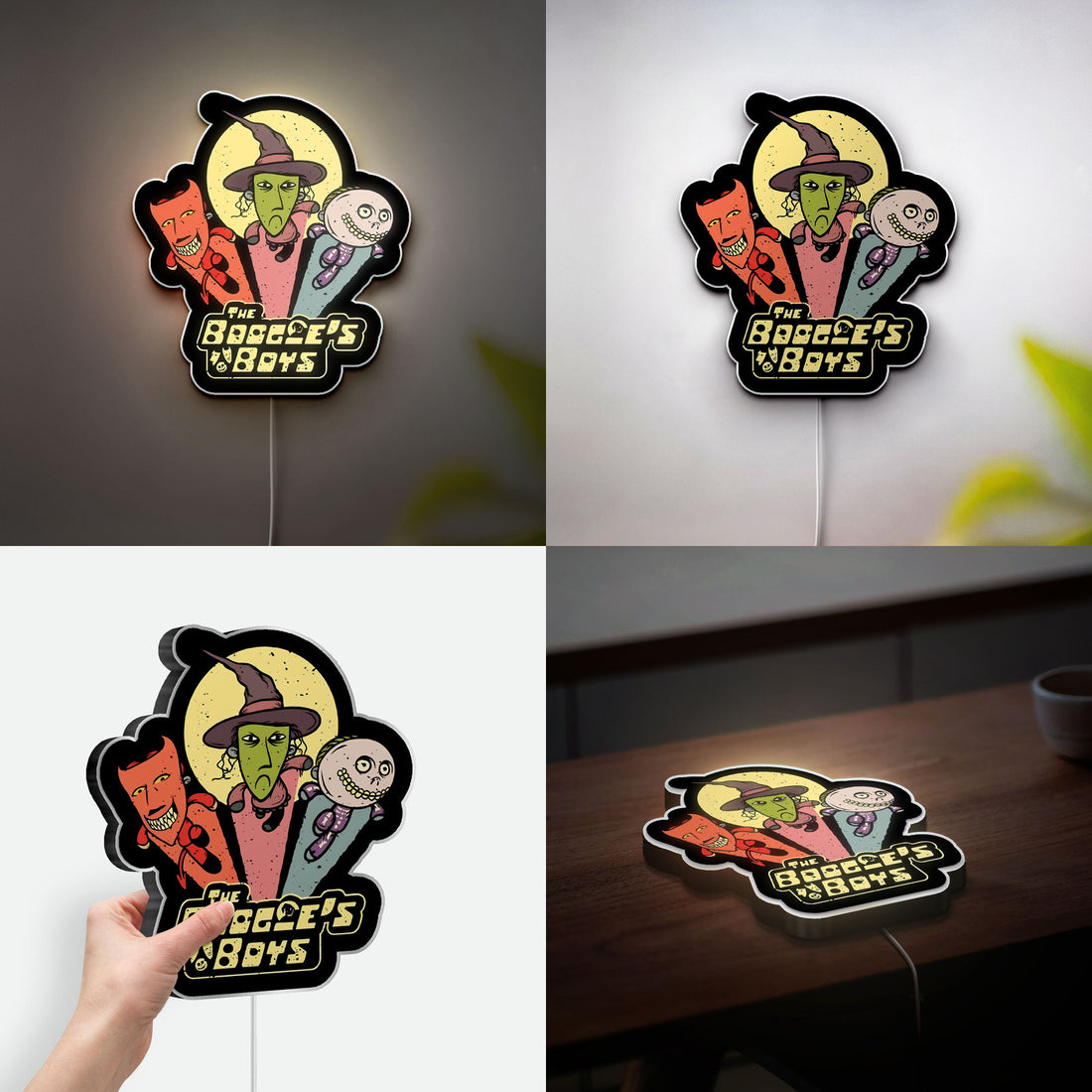 Lock Shock and Barrel 3D Light Box - Nightmare Before Christmas LED Night Light, Spooky Cute Decor for Disney Halloween Fans
