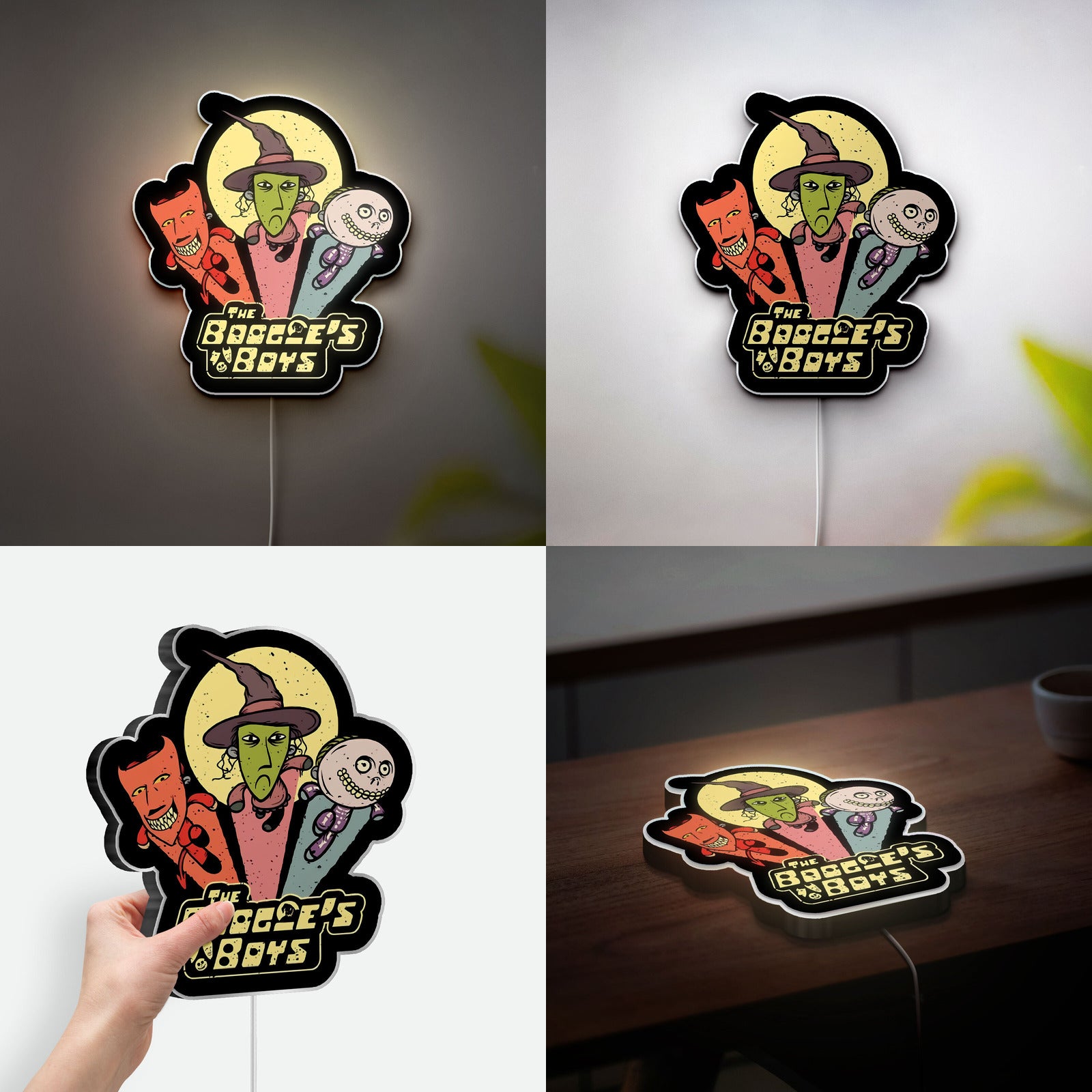 Lock Shock and Barrel 3D Light Box - Nightmare Before Christmas LED Night Light, Spooky Cute Decor for Disney Halloween Fans
