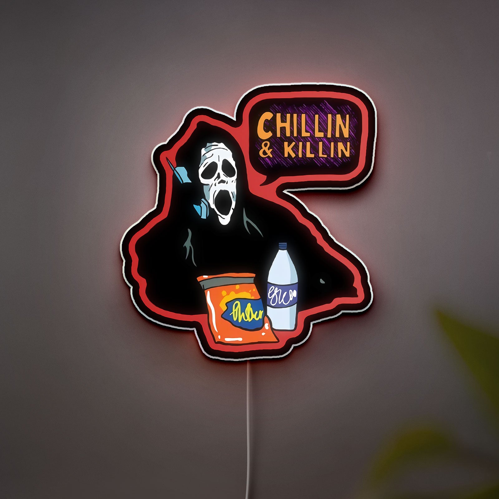 Ghostface 3D Light Box - Scary Movie LED Night Light, Funny Horror Decor for Scream Fans
