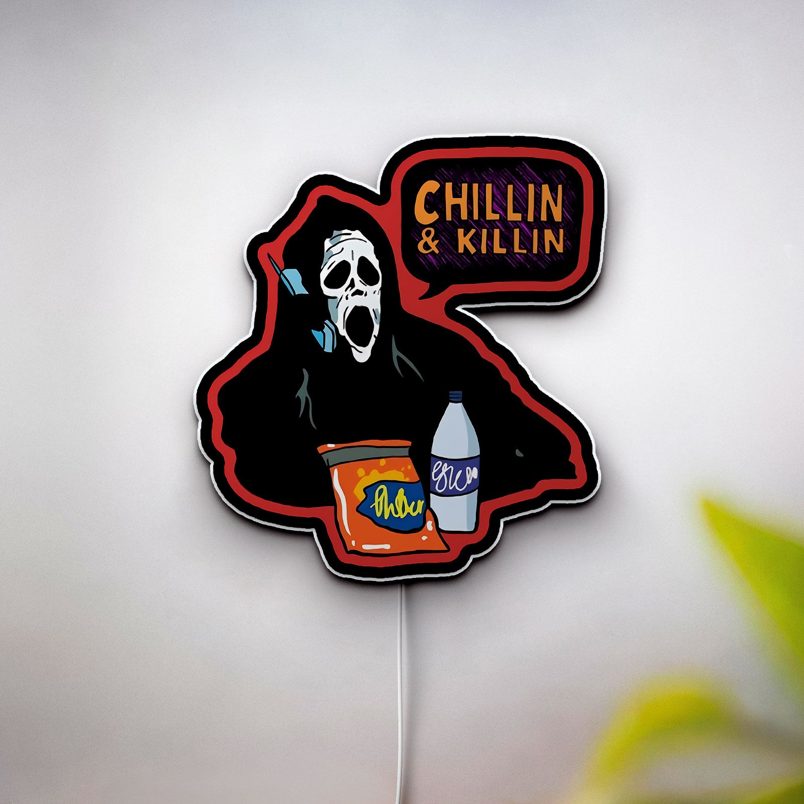 Ghostface 3D Light Box - Scary Movie LED Night Light, Funny Horror Decor for Scream Fans
