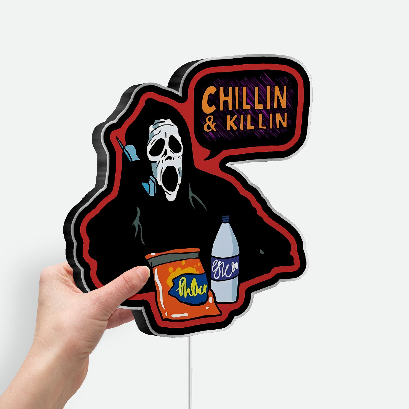 Ghostface 3D Light Box - Scary Movie LED Night Light, Funny Horror Decor for Scream Fans
