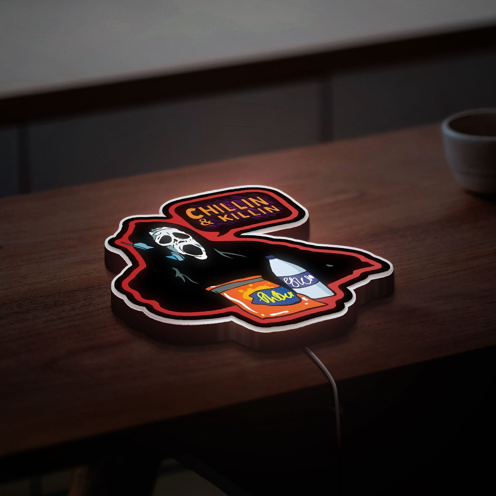 Ghostface 3D Light Box - Scary Movie LED Night Light, Funny Horror Decor for Scream Fans
