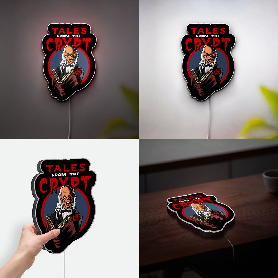 Horror Tales 3D Light Box - Tales From The Crypt LED Night Light, Scary TV Show Decor for Horror Fans & Gothic Home
