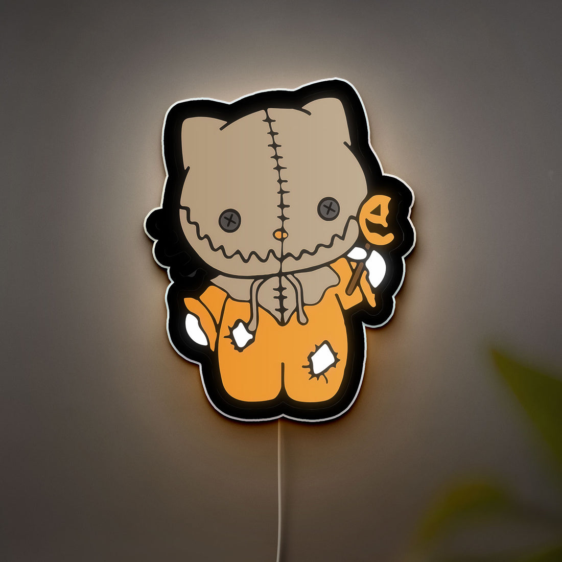 Horror Hello Kitty 3D Light Box - Creepy Cute LED Night Light, Kawaii Halloween Decor for Anime & Horror Fans 