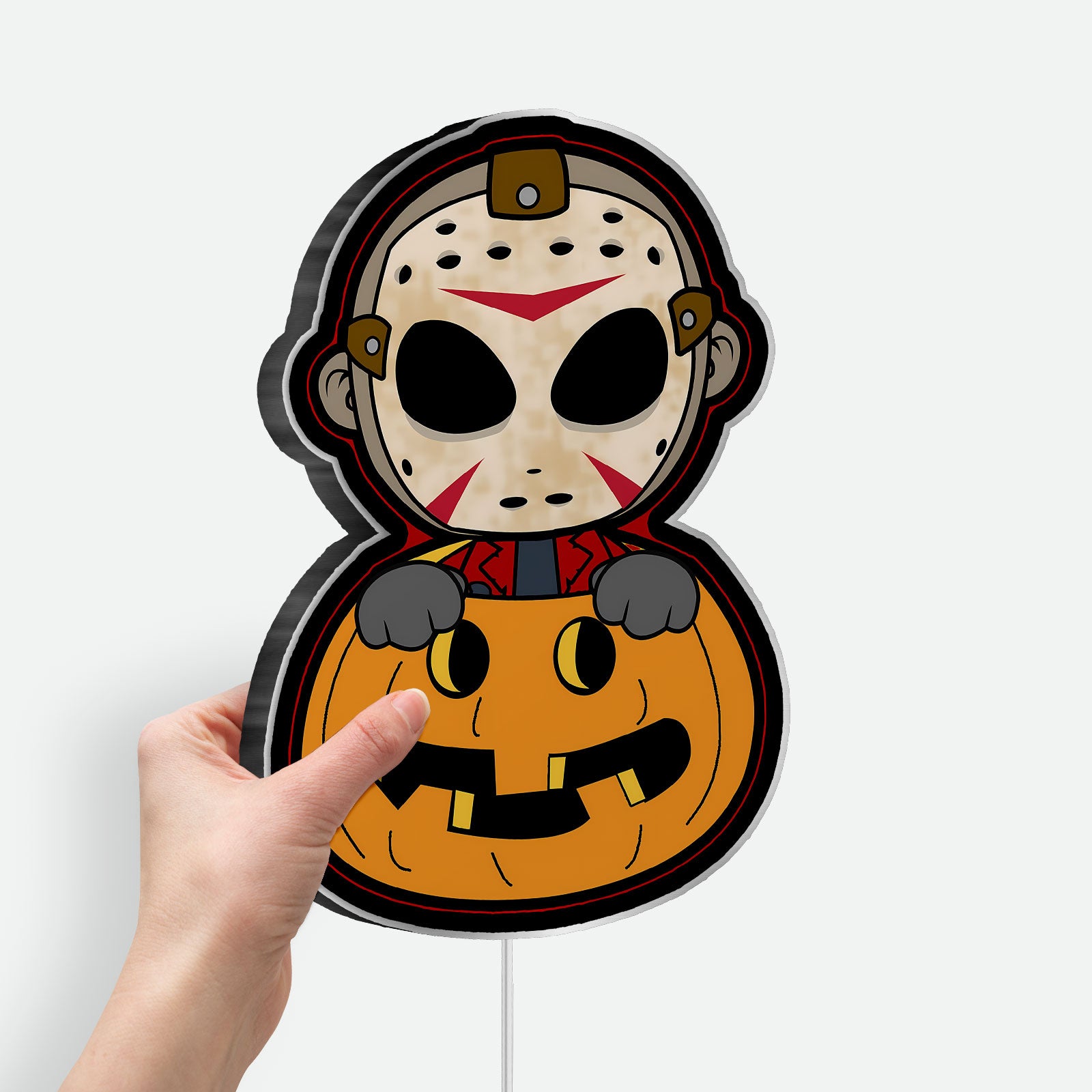 Halloween Horror Icons 3D Light - Jason Voorhees & Classic Killer LED Night Lamp, Spooky Decor for Slasher Movie Fans
