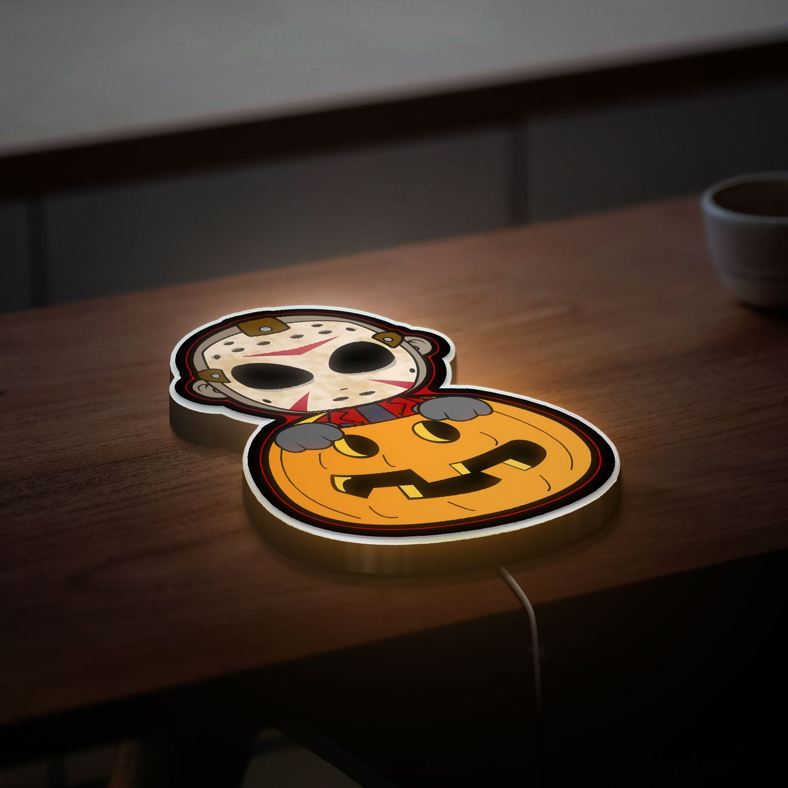 Halloween Horror Icons 3D Light - Jason Voorhees & Classic Killer LED Night Lamp, Spooky Decor for Slasher Movie Fans

