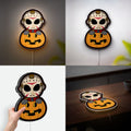 Halloween Horror Icons 3D Light - Jason Voorhees & Classic Killer LED Night Lamp, Spooky Decor for Slasher Movie Fans
