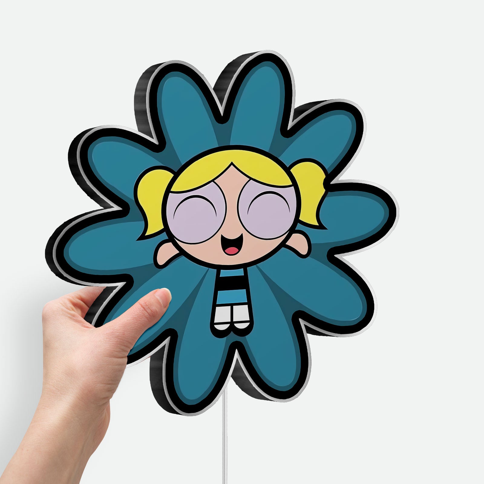 Powerpuff Girls 3D Light Box - Blossom Bubbles Buttercup LED Night Light, Cartoon Themed Room Decor for Fans

