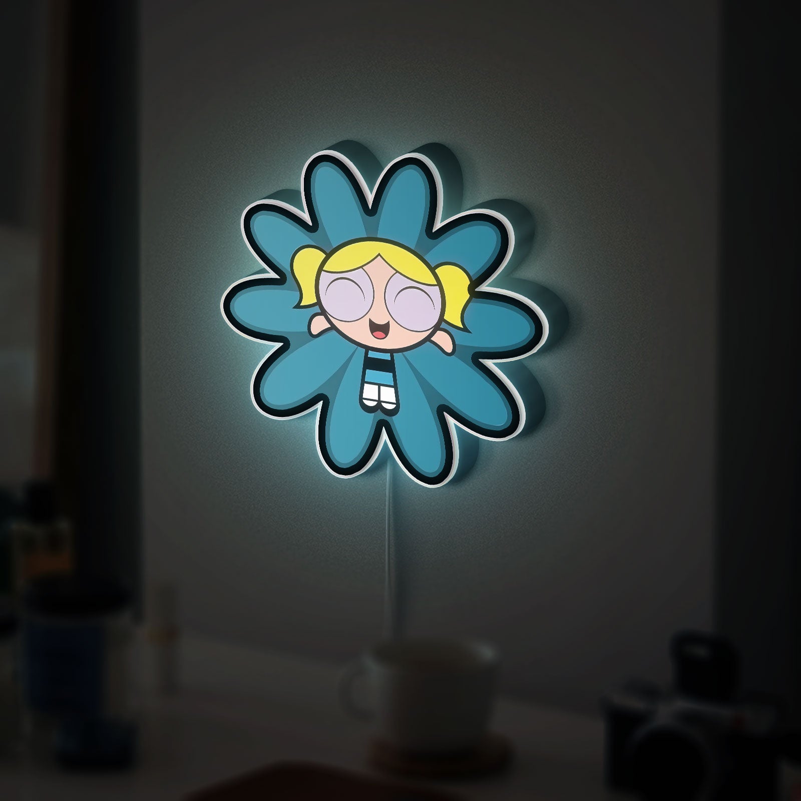 Powerpuff Girls 3D Light Box - Blossom Bubbles Buttercup LED Night Light, Cartoon Themed Room Decor for Fans
