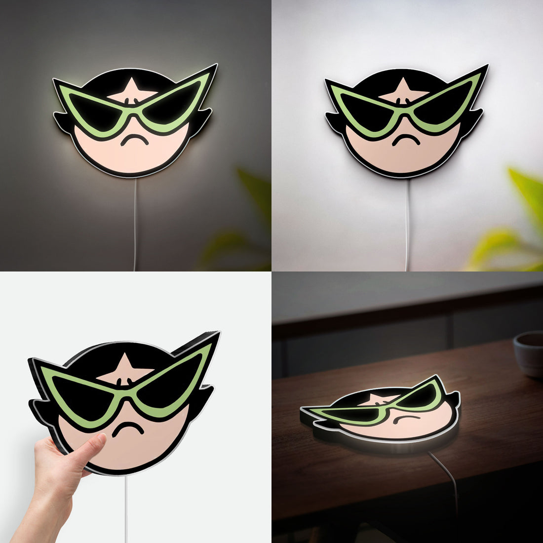Funny Powerpuff Girls 3D Light Box - Blossom Bubbles Buttercup LED Night Light, Cartoon Themed Room Decor for Fans