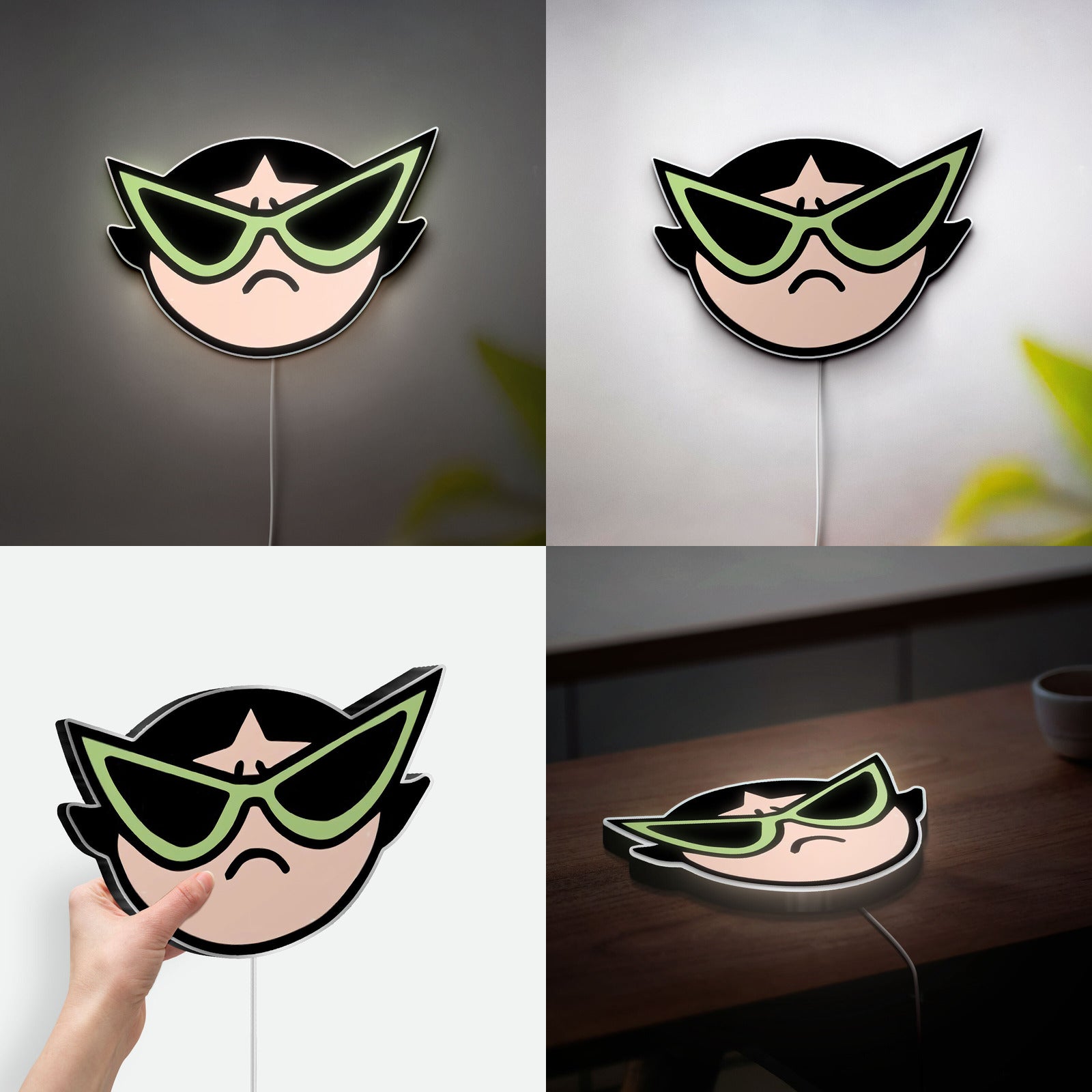 Funny Powerpuff Girls 3D Light Box - Blossom Bubbles Buttercup LED Night Light, Cartoon Themed Room Decor for Fans