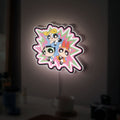 Powerpuff Girls 3D Light Box - Blossom Bubbles Buttercup LED Night Light, Cartoon Themed Room Decor for 90s Kids
