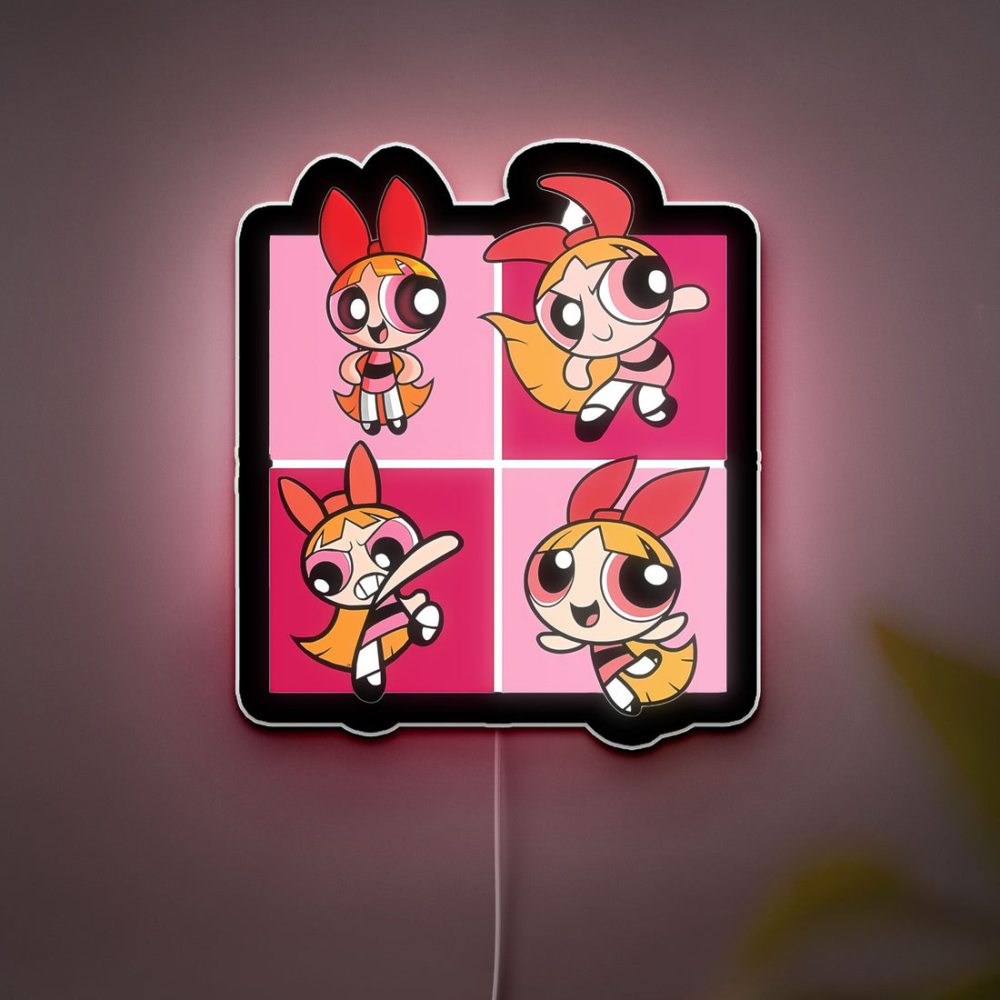 Blossom Powerpuff Girls 3D Light - Cartoon LED Night Lamp, 90s Retro Decor for Kids Room & Anime Fans
