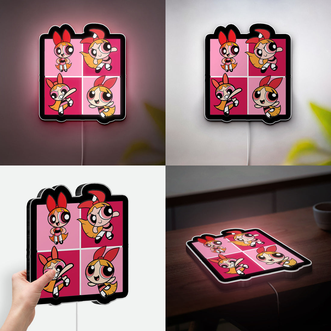 Blossom Powerpuff Girls 3D Light - Cartoon LED Night Lamp, 90s Retro Decor for Kids Room & Anime Fans
