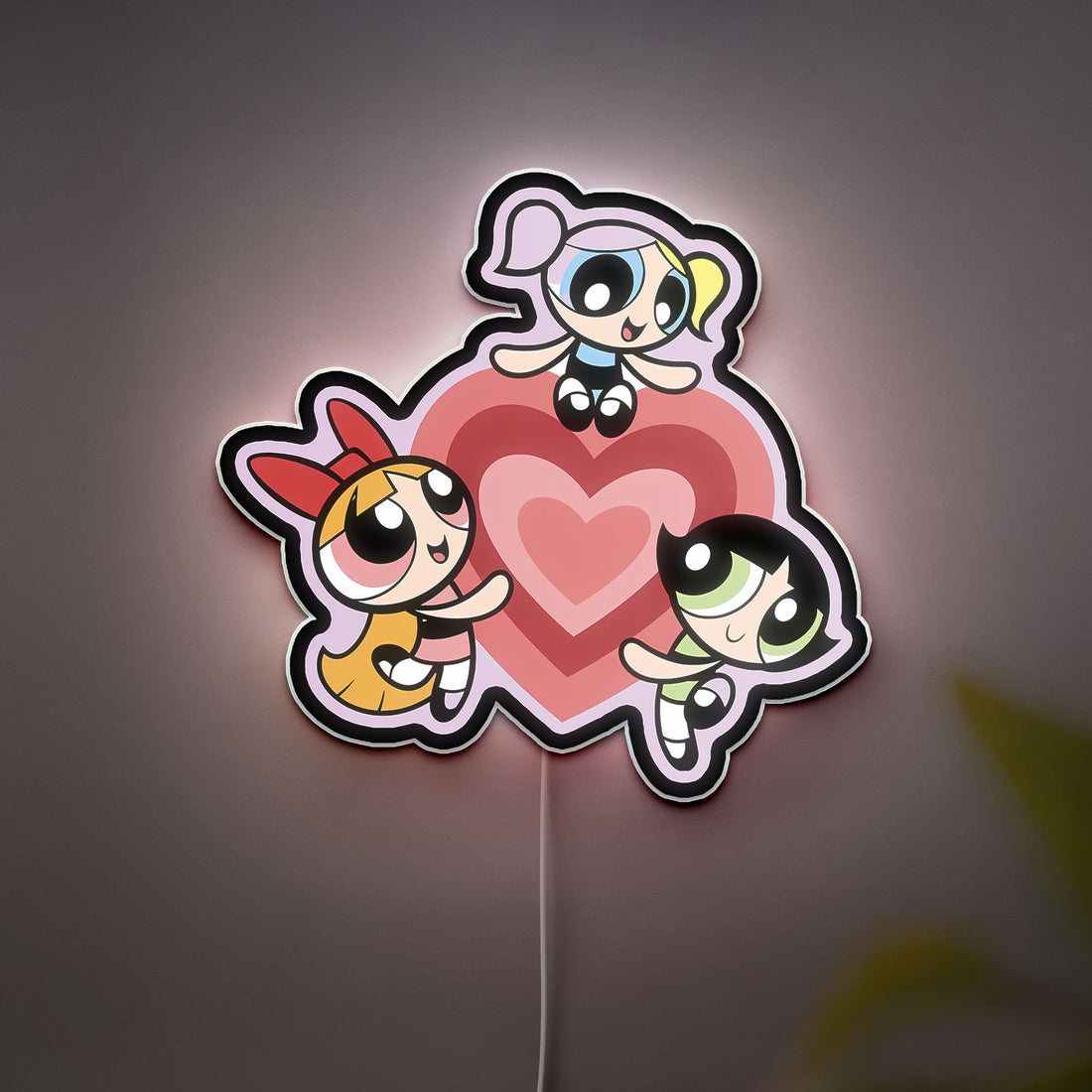 Powerpuff Girls 3D Light Box - Blossom Bubbles Buttercup LED Night Light, Cartoon Network Themed Room Decor for Fans
