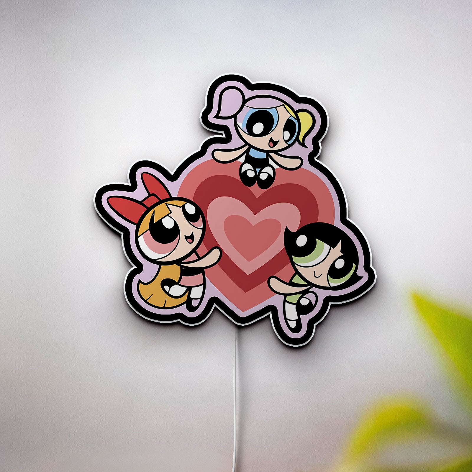 Powerpuff Girls 3D Light Box - Blossom Bubbles Buttercup LED Night Light, Cartoon Network Themed Room Decor for Fans
